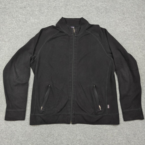 Patagonia Other - Vintage Patagonia Jacket Mens Large Black Organic Cotton Full Zip Pockets Bomber